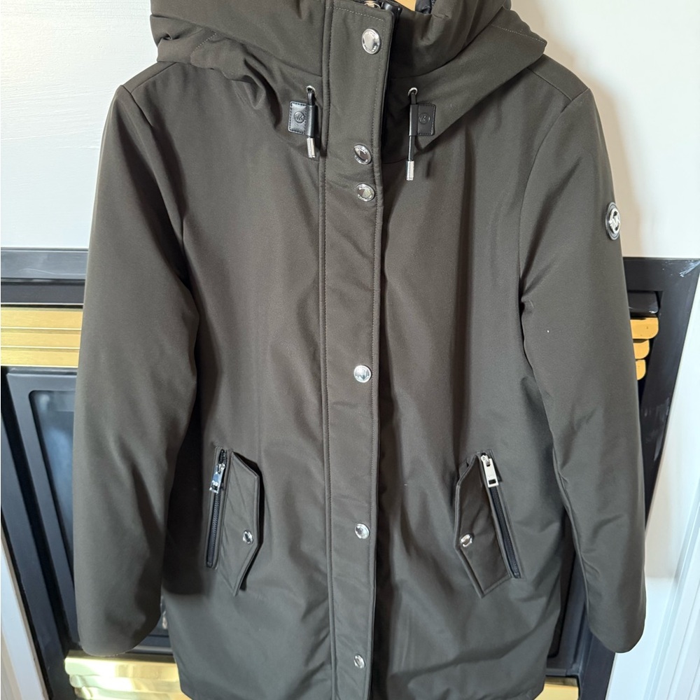 MICHAEL Michael Kors Dark Green Hooded Puffer Jacket